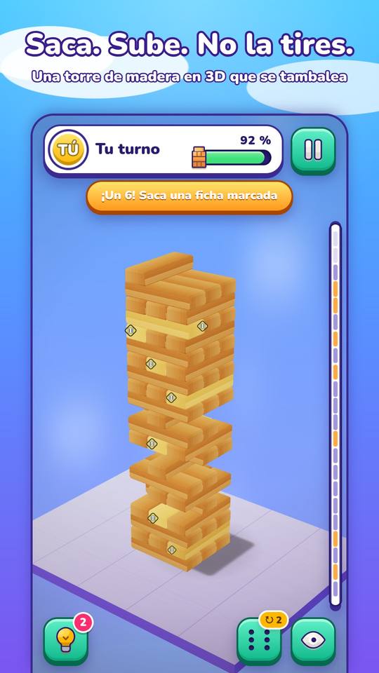 Una torre de madera en 3D en pleno turno